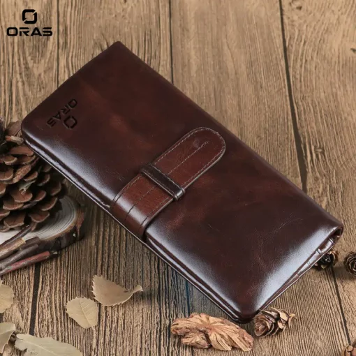 R1002 ORAS Genuine Leather Long Wallet for Men - RetailBD